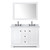 Wyndham WCV232348DWBCMUNOM46 Avery 48 Inch Double Bathroom Vanity in White, White Carrara Marble Countertop, Undermount Oval Sinks, Matte Black Trim, 46 Inch Mirror