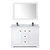 Wyndham WCV232348DWBCMUNSM46 Avery 48 Inch Double Bathroom Vanity in White, White Carrara Marble Countertop, Undermount Square Sinks, Matte Black Trim, 46 Inch Mirror