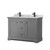 Wyndham WCV232348DGBCMUNSMXX Avery 48 Inch Double Bathroom Vanity in Dark Gray, White Carrara Marble Countertop, Undermount Square Sinks, Matte Black Trim
