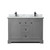 Wyndham WCV232348DGBCMUNSMXX Avery 48 Inch Double Bathroom Vanity in Dark Gray, White Carrara Marble Countertop, Undermount Square Sinks, Matte Black Trim
