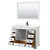Wyndham WCS202048SWBC2UNSM46 Deborah 48 Inch Single Bathroom Vanity in White, Carrara Cultured Marble Countertop, Undermount Square Sink, Matte Black Trim, 46 Inch Mirror