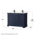Wyndham WCV232348DBBC2UNSM46 Avery 48 Inch Double Bathroom Vanity in Dark Blue, Carrara Cultured Marble Countertop, Undermount Square Sinks, Matte Black Trim, 46 Inch Mirror