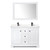 Wyndham WCV232348DWBC2UNSM46 Avery 48 Inch Double Bathroom Vanity in White, Carrara Cultured Marble Countertop, Undermount Square Sinks, Matte Black Trim, 46 Inch Mirror