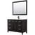 Wyndham WCV252548SEBC2UNSM46 Daria 48 Inch Single Bathroom Vanity in Dark Espresso, Carrara Cultured Marble Countertop, Undermount Square Sink, Matte Black Trim, 46 Inch Mirror