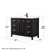 Wyndham WCV252548SEBC2UNSM46 Daria 48 Inch Single Bathroom Vanity in Dark Espresso, Carrara Cultured Marble Countertop, Undermount Square Sink, Matte Black Trim, 46 Inch Mirror
