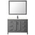 Wyndham WCV252548SGBC2UNSM46 Daria 48 Inch Single Bathroom Vanity in Dark Gray, Carrara Cultured Marble Countertop, Undermount Square Sink, Matte Black Trim, 46 Inch Mirror