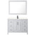 Wyndham WCV252548SWBC2UNSM46 Daria 48 Inch Single Bathroom Vanity in White, Carrara Cultured Marble Countertop, Undermount Square Sink, Matte Black Trim, 46 Inch Mirror