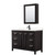 Wyndham WCV252548SEBC2UNSMED Daria 48 Inch Single Bathroom Vanity in Dark Espresso, Carrara Cultured Marble Countertop, Undermount Square Sink, Matte Black Trim, Medicine Cabinet