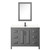 Wyndham WCV252548SGBC2UNSMED Daria 48 Inch Single Bathroom Vanity in Dark Gray, Carrara Cultured Marble Countertop, Undermount Square Sink, Matte Black Trim, Medicine Cabinet