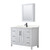 Wyndham WCV252548SWBC2UNSMED Daria 48 Inch Single Bathroom Vanity in White, Carrara Cultured Marble Countertop, Undermount Square Sink, Matte Black Trim, Medicine Cabinet