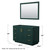 Wyndham WCF292948SGDCXSXXM46 Miranda 48 Inch Single Bathroom Vanity in Green, No Countertop, No Sink, Brushed Gold Trim, 46 Inch Mirror