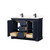 Wyndham WCV232348DBBC2UNSMXX Avery 48 Inch Double Bathroom Vanity in Dark Blue, Carrara Cultured Marble Countertop, Undermount Square Sinks, Matte Black Trim