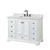 Wyndham WCS202048SWBCMUNSMXX Deborah 48 Inch Single Bathroom Vanity in White, White Carrara Marble Countertop, Undermount Square Sink, Matte Black Trim