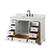 Wyndham WCS202048SWBCMUNSMXX Deborah 48 Inch Single Bathroom Vanity in White, White Carrara Marble Countertop, Undermount Square Sink, Matte Black Trim