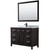 Wyndham WCV252548SEBCMUNSM46 Daria 48 Inch Single Bathroom Vanity in Dark Espresso, White Carrara Marble Countertop, Undermount Square Sink, Matte Black Trim, 46 Inch Mirror