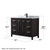 Wyndham WCV252548SEBCMUNSM46 Daria 48 Inch Single Bathroom Vanity in Dark Espresso, White Carrara Marble Countertop, Undermount Square Sink, Matte Black Trim, 46 Inch Mirror