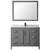 Wyndham WCV252548SGBCMUNSM46 Daria 48 Inch Single Bathroom Vanity in Dark Gray, White Carrara Marble Countertop, Undermount Square Sink, Matte Black Trim, 46 Inch Mirror