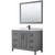 Wyndham WCV252548SGBCMUNSM46 Daria 48 Inch Single Bathroom Vanity in Dark Gray, White Carrara Marble Countertop, Undermount Square Sink, Matte Black Trim, 46 Inch Mirror