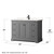 Wyndham WCV232348SGBC2UNSM46 Avery 48 Inch Single Bathroom Vanity in Dark Gray, Carrara Cultured Marble Countertop, Undermount Square Sink, Matte Black Trim, 46 Inch Mirror