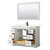 Wyndham WCV232348SWBC2UNSM46 Avery 48 Inch Single Bathroom Vanity in White, Carrara Cultured Marble Countertop, Undermount Square Sink, Matte Black Trim, 46 Inch Mirror