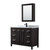Wyndham WCV252548SEBCMUNSMED Daria 48 Inch Single Bathroom Vanity in Dark Espresso, White Carrara Marble Countertop, Undermount Square Sink, Matte Black Trim, Medicine Cabinet
