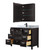 Wyndham WCV252548SEBCMUNSMED Daria 48 Inch Single Bathroom Vanity in Dark Espresso, White Carrara Marble Countertop, Undermount Square Sink, Matte Black Trim, Medicine Cabinet
