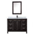 Wyndham WCV252548SEBCMUNSMED Daria 48 Inch Single Bathroom Vanity in Dark Espresso, White Carrara Marble Countertop, Undermount Square Sink, Matte Black Trim, Medicine Cabinet