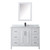 Wyndham WCV252548SWBCMUNSMED Daria 48 Inch Single Bathroom Vanity in White, White Carrara Marble Countertop, Undermount Square Sink, Matte Black Trim, Medicine Cabinet
