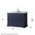Wyndham WCV232348SBBCMUNOM46 Avery 48 Inch Single Bathroom Vanity in Dark Blue, White Carrara Marble Countertop, Undermount Oval Sink, Matte Black Trim, 46 Inch Mirror