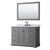 Wyndham WCV232348SGBCMUNOM46 Avery 48 Inch Single Bathroom Vanity in Dark Gray, White Carrara Marble Countertop, Undermount Oval Sink, Matte Black Trim, 46 Inch Mirror