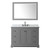 Wyndham WCV232348SGBCMUNOM46 Avery 48 Inch Single Bathroom Vanity in Dark Gray, White Carrara Marble Countertop, Undermount Oval Sink, Matte Black Trim, 46 Inch Mirror