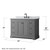 Wyndham WCV232348SGBCMUNOM46 Avery 48 Inch Single Bathroom Vanity in Dark Gray, White Carrara Marble Countertop, Undermount Oval Sink, Matte Black Trim, 46 Inch Mirror