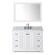 Wyndham WCV232348SWBCMUNOM46 Avery 48 Inch Single Bathroom Vanity in White, White Carrara Marble Countertop, Undermount Oval Sink, Matte Black Trim, 46 Inch Mirror