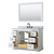 Wyndham WCV232348SWBCMUNOM46 Avery 48 Inch Single Bathroom Vanity in White, White Carrara Marble Countertop, Undermount Oval Sink, Matte Black Trim, 46 Inch Mirror