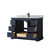 Wyndham WCV232348SBBCMUNSMXX Avery 48 Inch Single Bathroom Vanity in Dark Blue, White Carrara Marble Countertop, Undermount Square Sink, Matte Black Trim