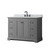 Wyndham WCV232348SGBCMUNOMXX Avery 48 Inch Single Bathroom Vanity in Dark Gray, White Carrara Marble Countertop, Undermount Oval Sink, Matte Black Trim