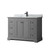 Wyndham WCV232348SGBCMUNSMXX Avery 48 Inch Single Bathroom Vanity in Dark Gray, White Carrara Marble Countertop, Undermount Square Sink, Matte Black Trim