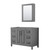 Wyndham WCV252548SGBCXSXXMED Daria 48 Inch Single Bathroom Vanity in Dark Gray, No Countertop, No Sink, Matte Black Trim, Medicine Cabinet