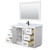 Wyndham WCF292954SWBCMUNSM46 Miranda 54 Inch Single Bathroom Vanity in White, White Carrara Marble Countertop, Undermount Square Sink, Matte Black Trim, 46 Inch Mirror