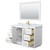 Wyndham WCF292954SWGCMUNSM46 Miranda 54 Inch Single Bathroom Vanity in White, White Carrara Marble Countertop, Undermount Square Sink, Brushed Gold Trim, 46 Inch Mirror