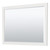 Wyndham WCF292954SWGCMUNSM46 Miranda 54 Inch Single Bathroom Vanity in White, White Carrara Marble Countertop, Undermount Square Sink, Brushed Gold Trim, 46 Inch Mirror