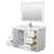 Wyndham WCF292954SWHCMUNSM46 Miranda 54 Inch Single Bathroom Vanity in White, White Carrara Marble Countertop, Undermount Square Sink, Brushed Nickel Trim, 46 Inch Mirror