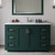 Wyndham WCF292954SGECMUNSMXX Miranda 54 Inch Single Bathroom Vanity in Green, White Carrara Marble Countertop, Undermount Square Sink, Brushed Nickel Trim