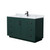 Wyndham WCF292954SGKCMUNSMXX Miranda 54 Inch Single Bathroom Vanity in Green, White Carrara Marble Countertop, Undermount Square Sink, Matte Black Trim
