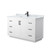Wyndham WCF292954SWBCMUNSMXX Miranda 54 Inch Single Bathroom Vanity in White, White Carrara Marble Countertop, Undermount Square Sink, Matte Black Trim