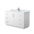 Wyndham WCF292954SWHCMUNSMXX Miranda 54 Inch Single Bathroom Vanity in White, White Carrara Marble Countertop, Undermount Square Sink, Brushed Nickel Trim