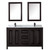 Wyndham WCV252560DEBCMUNSMED Daria 60 Inch Double Bathroom Vanity in Dark Espresso, White Carrara Marble Countertop, Undermount Square Sinks, Matte Black Trim, Medicine Cabinets