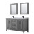 Wyndham WCV252560DGBCMUNSMED Daria 60 Inch Double Bathroom Vanity in Dark Gray, White Carrara Marble Countertop, Undermount Square Sinks, Matte Black Trim, Medicine Cabinets