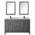 Wyndham WCV252560DGBCMUNSMED Daria 60 Inch Double Bathroom Vanity in Dark Gray, White Carrara Marble Countertop, Undermount Square Sinks, Matte Black Trim, Medicine Cabinets