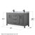 Wyndham WCV252560DGBCMUNSMED Daria 60 Inch Double Bathroom Vanity in Dark Gray, White Carrara Marble Countertop, Undermount Square Sinks, Matte Black Trim, Medicine Cabinets